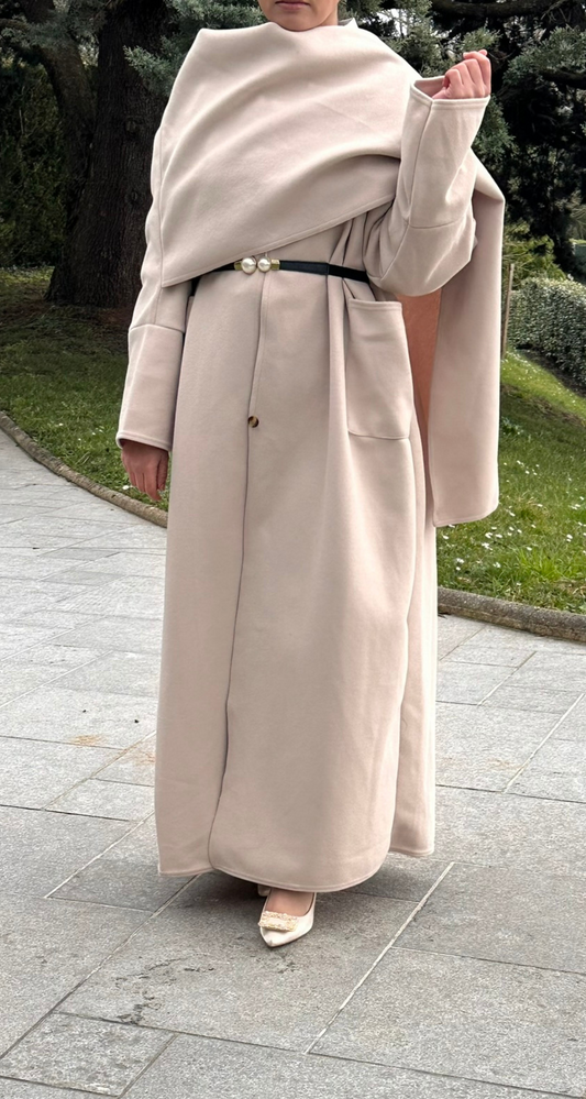 BEIGE SCARF COAT