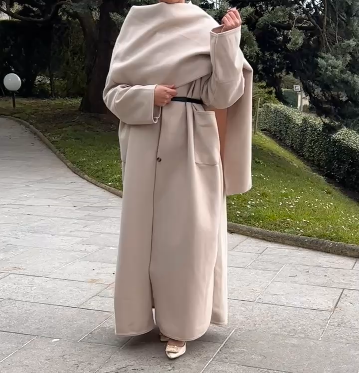 MANTEAU ÉCHARPE BEIGE